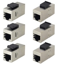 6 PCS CAT6A RJ45 Keystone Coupler Shielded Female To Female 10Gbps Jack Wall picture