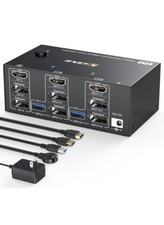HDMI & DP KVM Switch 2 x 3 3-Channel Monitor New / Open Box picture