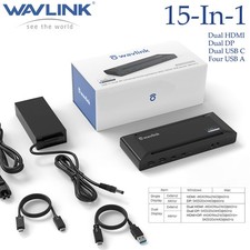 WAVLINK USB C Docking Station Displaylink Laptop Dock Dual 5K/4K@60Hz Display picture