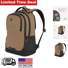 18 Inch Backpack with Padded Sleeve for 16 Inch Laptop in Pastel Brown Black picture