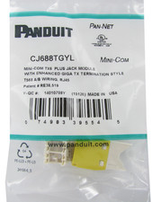 GENUINE Panduit CJ688TGYL Cat6 Mini-Com Jack Module, Yellow ~STSI picture