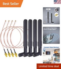 4-Pack Dual Band WiFi Antenna 8dBi Omni-Directional with RP-SMA Male Connector picture