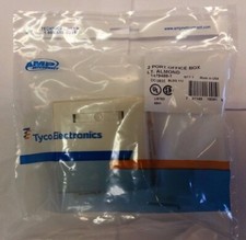 NEW Tyco Electronics 1479488-1 TWO PORT OFFICE BOX Lt Almond SURFACE OUTLET picture