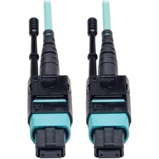 Tripp Lite 3M 12 Fiber 40GbE MTP/MPO Patch Cable with Push/Pull Tabs - Aqua picture