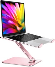 Stylish Pink Laptop Stand - Ergonomic, Portable & Overheating Prevention Design picture