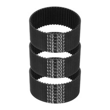 112mm GT-2 Timing Belt, 3pcs 15mm Width 2mm Pitch 3D Printing Closed Loop, Black picture