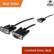 DB9 RS232 Serial Extension Cable Black 2m Male to Female Straight Through picture