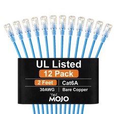 UL Listed Ultra-Slim Cat6a 2ft Ethernet Cable, 30AWG 100% Pure Copper, 10Gbps... picture
