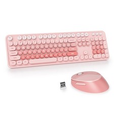 GTSP Colorful Pink Wireless Keyboard and Mouse Combo, Cute picture