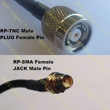 USA-CA LMR240 RP-TNC MALE to RP-SMA FEMALE Coaxial RF Pigtail Cable picture