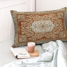 Fall Pillow Cover, Terracotta Throw Pillow Cover, Aztec Pillow Covers, 12x20  picture