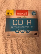 CD-R Maxell 5 PACK Blank Audio Music Data Recordable 80min 700MB Disc Slim Jewel picture