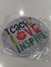 Teach Love Inspire Round Mouse pad with Non-Slip Rubber Teacher Gift picture