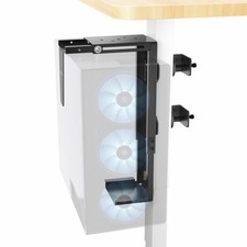 VIVO Steel Adjustable Clamp-on Desk Leg PC Mount, Computer Case CPU Holder picture
