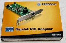 NIB TRENDnet Gigabit PCI Network Adapter TEG-PCITXR LAN Card w Driver CD picture