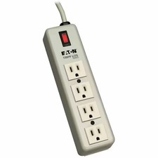Tripp Lite 4Spdx Outlet Strip, Wall/Floor Mount, 4 5-15R, 5-15P, 6 Ft., Beige picture