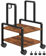 Adjustable 2-Tier PC Stand, Computer Tower Stand with 360° Locking Wheels & picture