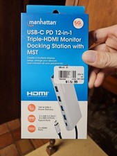 Manhattan USB-C PD 12-in-1 TRIPLE - HDMI MONITOR DOCKING STATION WITH MST picture