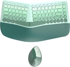 Ergonomic Wireless Keyboard and Mouse Combo with Wrist Rest, Curved Split Key... picture