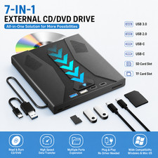 Slim External CD DVD RW Drive USB 3.0 Portable Writer Burner Player for PC/Mac picture