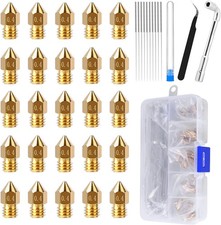 25PCS MK8 Ender 3 V2 Nozzles 0.4MM, 3D Printer Brass Hotend Nozzles with DIY picture