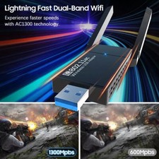 NEW USB 3.0 Wireless WIFI Adapter 1300Mbps Long Range Dongle Dual Band Network picture