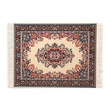 Decorative Mini Rug Mouse Pad Turkish Oriental Carpet Style Desk Mat w/ Fringe picture