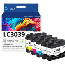 LC3039 5-Pack Ink Cartridges Ultra High-Yield | work for MFC-J5845DW Printer picture