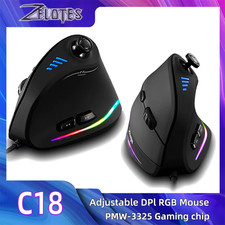 ZELOTES C-18 Vertical Gaming Mouse 10000 DPI Programmable 11 Buttons USB Wired R picture