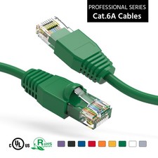 10 Pack of 50Ft CAT6A UTP Ethernet Network Booted Cable 35-100 Feet Green picture