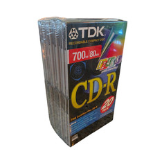 TDK CD-R 20 Pack Recordable Compact Discs w/Jewel Cases - Factory Sealed MINT picture