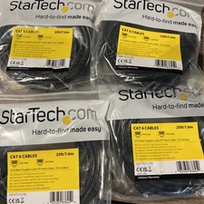 4 PACK Startech N6PATCH25BK 25FT BLACK CAT 6 CABLE picture
