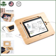 Bamboo Wooden Tablet Stand with Pencil Slot, Organizer for Drawing & Multimedia picture