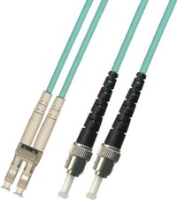 10M 10GB OM3 Multimode Duplex Fiber Optic Cable 50/125 LC ST Aqua Patch Cable picture