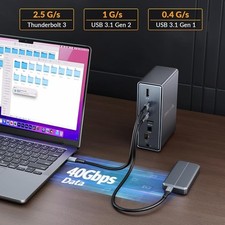 iDsonix 15 in 1 USB C Docking Station Thunderbolt 3 Dock Dual Monitor 65W For PC picture