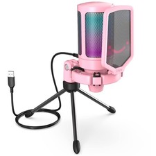 USB Gaming Microphone for Streaming Podcasts RGB AmpliGame PC Microphone picture