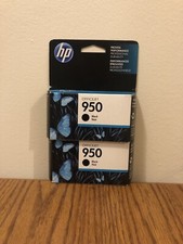 NEW Lot fo 2 Genuine OEM HP 950, Black Ink Cartridge New/Sealed Exp, 03/18 picture