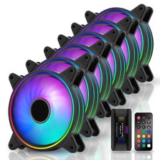 EZDIY-FAB Moonlight 120mm RGB Case Fan, 6 Pack, ARGB, Aura SYNC, Speed Control picture