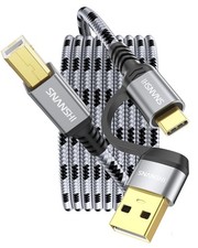 SNANSHI USB B to C 10 FT, Nylon Braided C B Printer 10FT, Grey picture