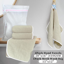 Waffle Cotton Hand Towels 4 Pack, 100% Cotton, 28x16 in picture