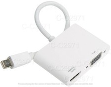Inland Mini DisplayPort 4K Thunderbolt to HDMI & VGA Dual Adapter 2 in 1 - NEW picture