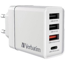 Verbatim 30W 4-Port USB Wall Charger, White picture