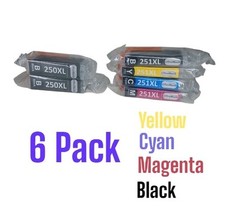 6 Pk Office World Compatible Ink Cartridge Replacement Canon PGI-250XL CLI-251XL picture
