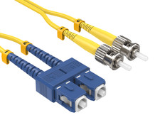 10m OS2 SC to ST UPC Duplex Corning Fiber Optic Cable SingleMode 9/125 OFNR R... picture