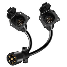 1ft 7-Way Trailer Plug Y Pigtail Splitter, Trailer Wiring Connector picture