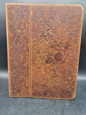 Gexmil Genuine Leather Case For IPad With Flower Brown Design picture