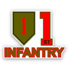 1st Infantry Division Sticker, Big Red One Decal for Laptops & indoor Use 1.5-6