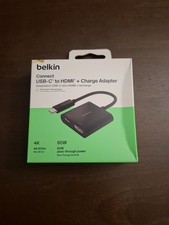 Belkin USB-C to HDMI + Charge Adapter 1:2 Portable Adapter - Black (AVC002BK-BL) picture
