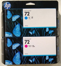 HP 72 Cyan & Magenta Ink Cartridges - 130ml - C9371A C9372A picture