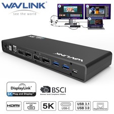 5K Displaylink Laptop Docking Station USB C Multiple Display Dock 2×HDMI DP RJ45 picture